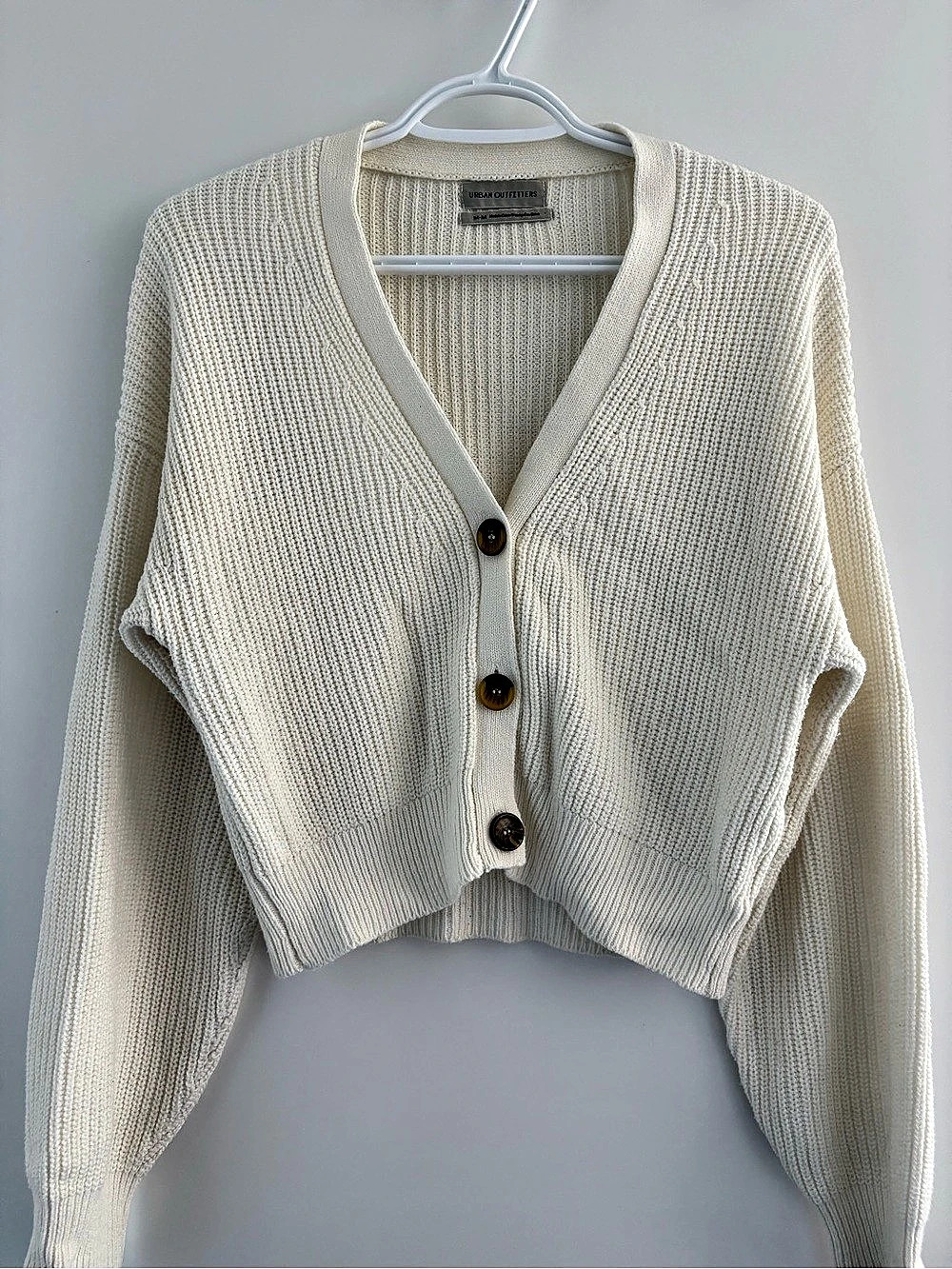 Urban Outfitters Cream Cropped Cardigan